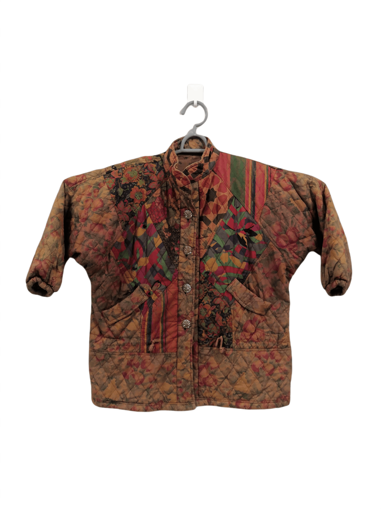 Handmade Custom Floral Quilted Upcycled Bomber Jacket Size US L / EU 52-54 / 3 - 1 Thumbnail