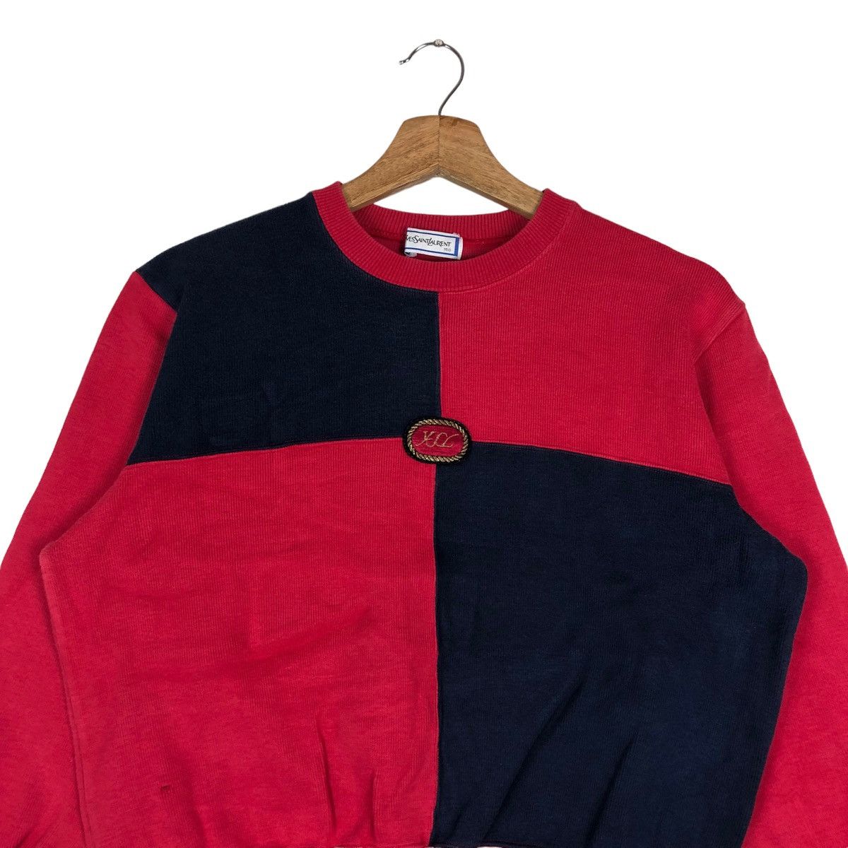 Yves Saint Laurent Yves Saint Laurent Two Tone Color Pullover Jumper Sweatshirt Size US M / EU 48-50 / 2 - 2 Thumbnail