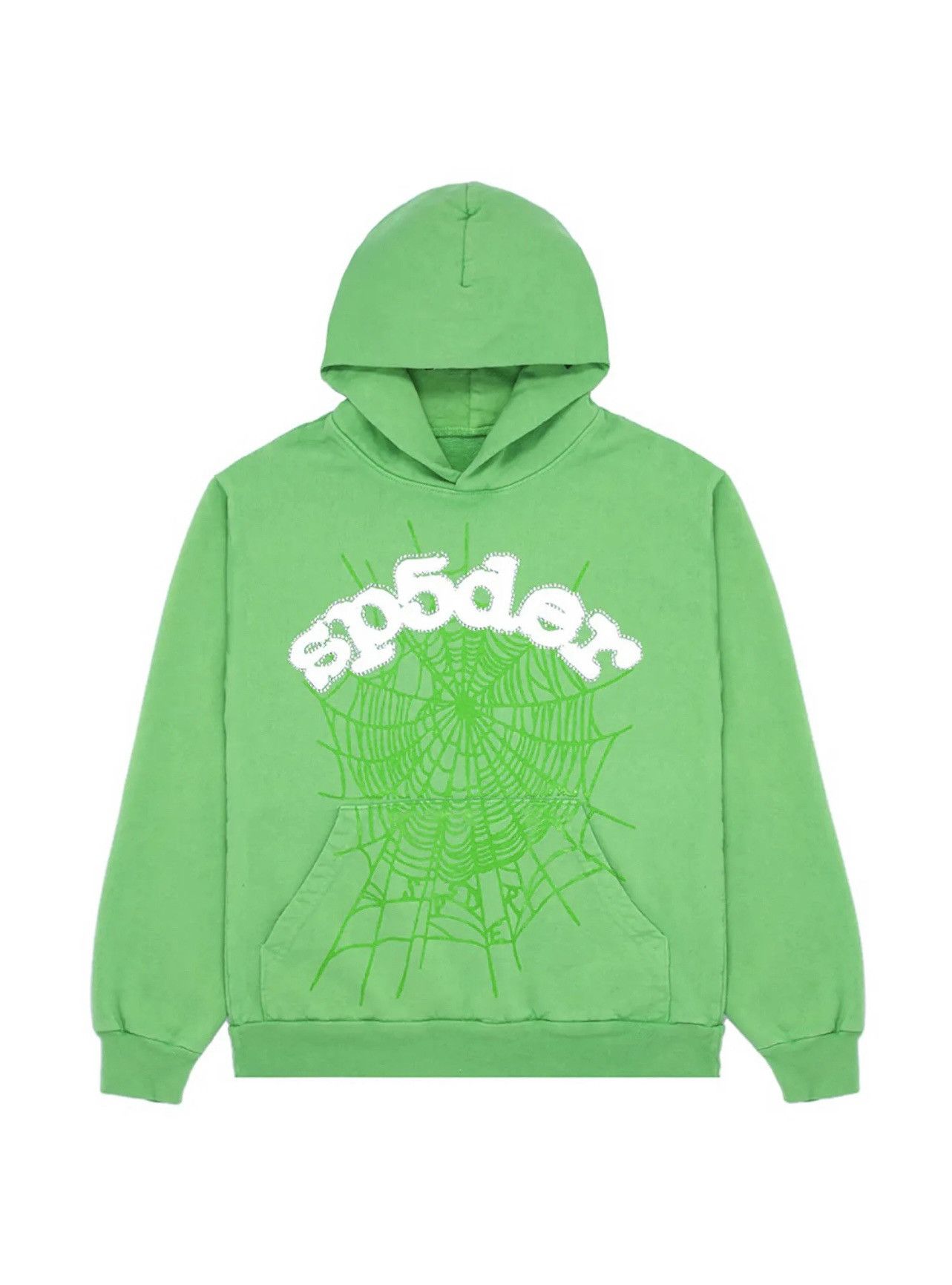Young Thug SP5DER WEB HOODIE SLIME GREEN | Grailed