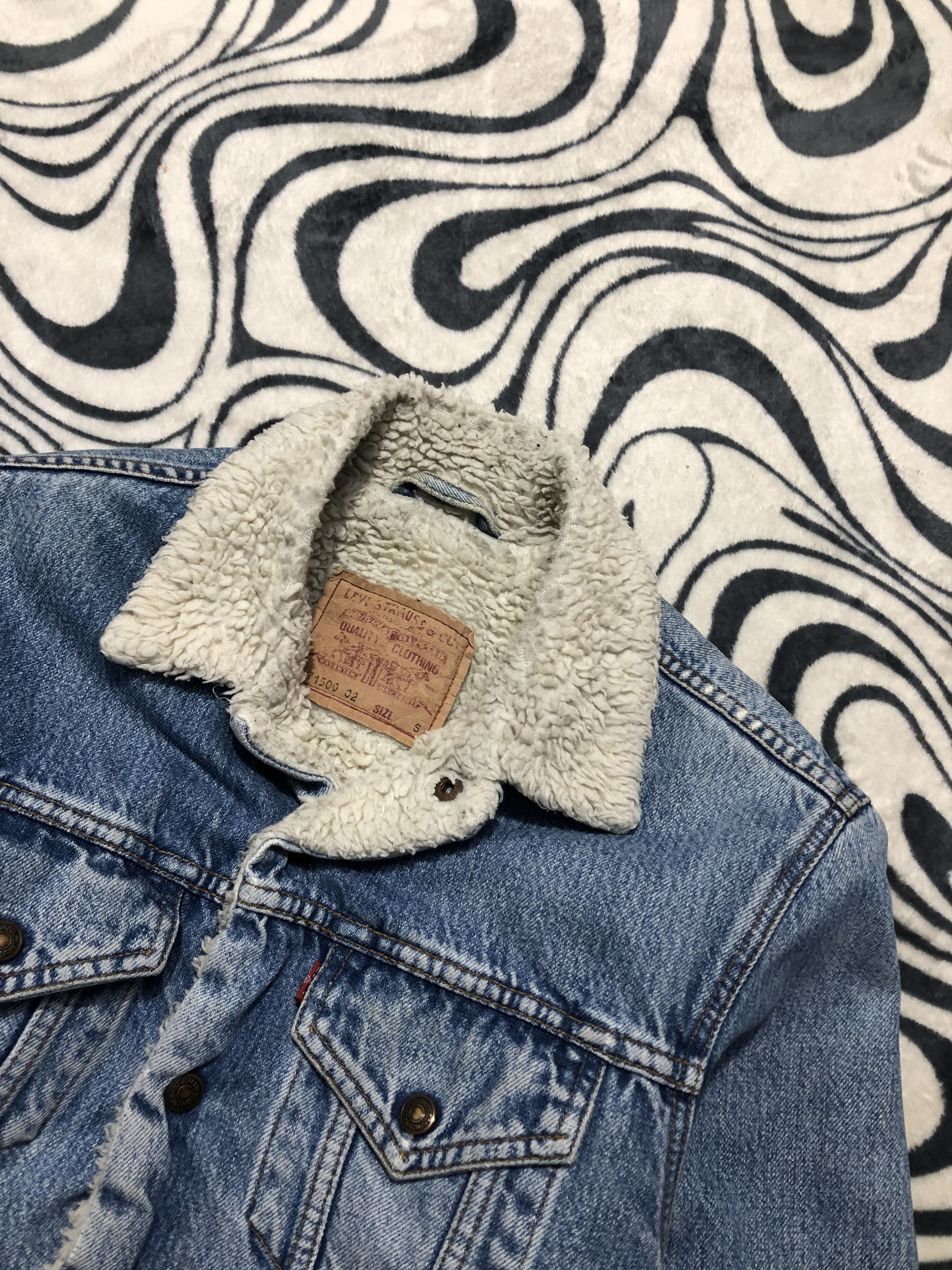 Levi's Levis Vintage Washed Denim Sherpa Jacket Size US S / EU 44-46 / 1 - 7 Thumbnail