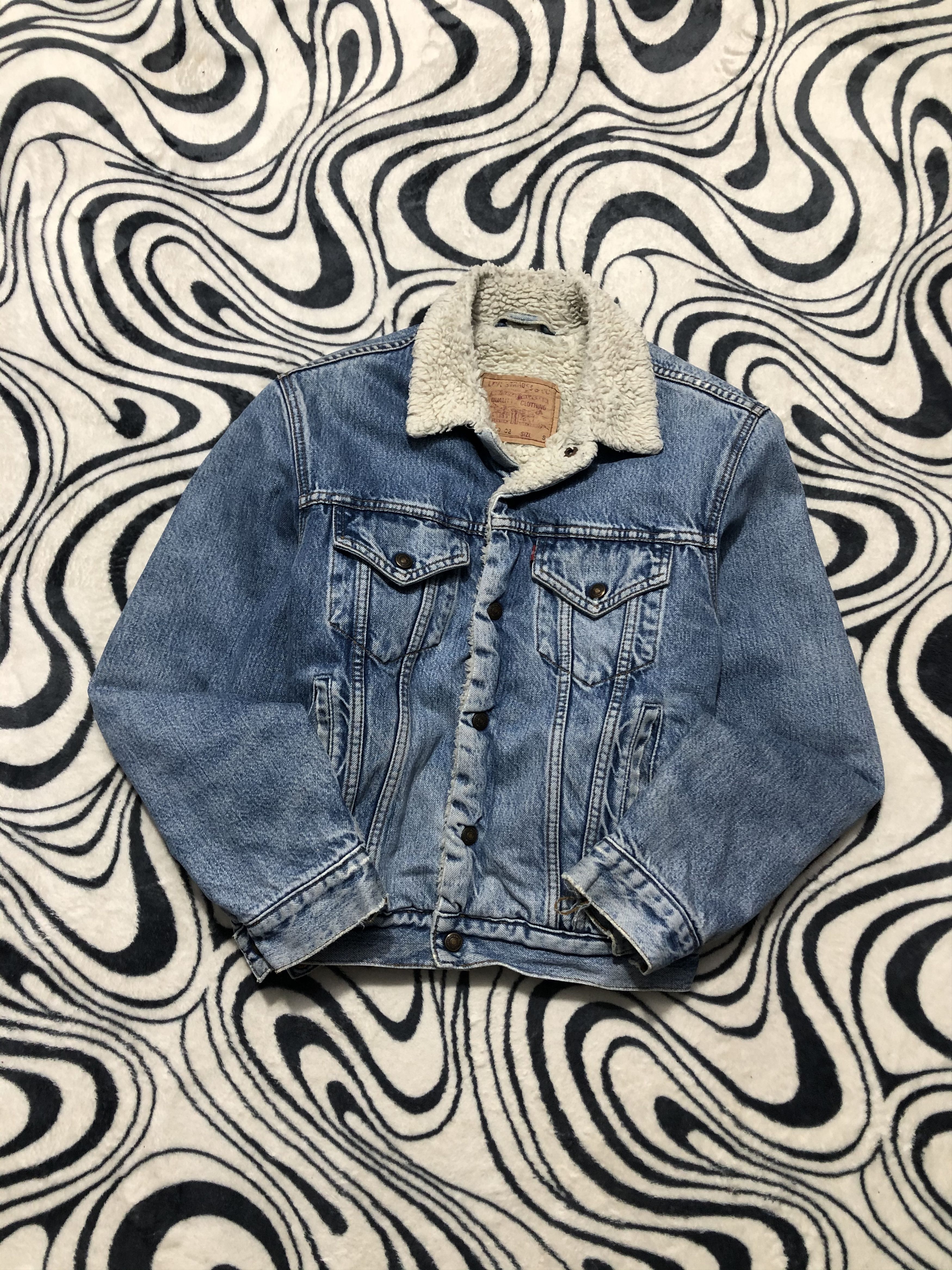 Levis Vintage Washed Denim Sherpa Jacket