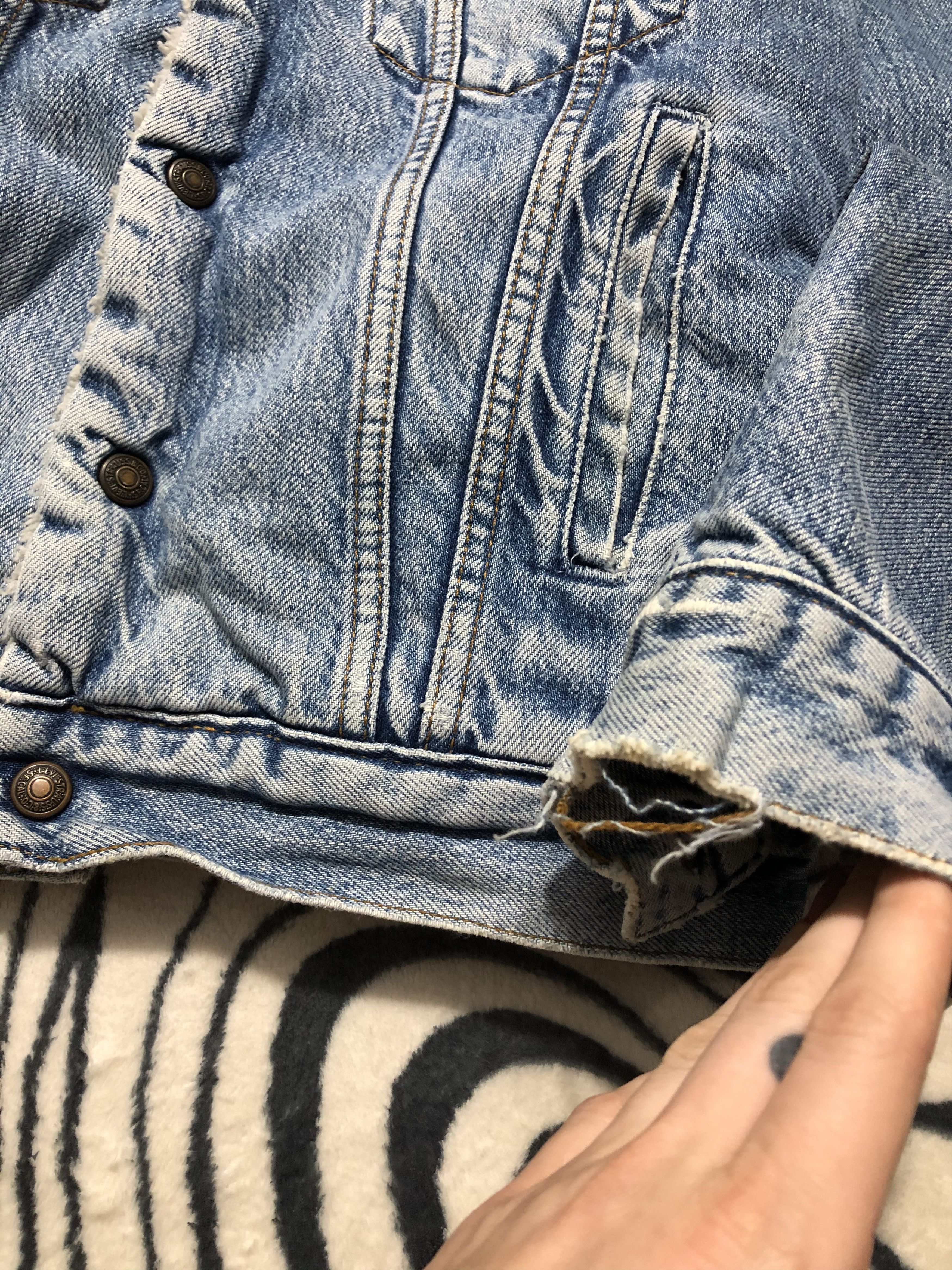 Levi's Levis Vintage Washed Denim Sherpa Jacket Size US S / EU 44-46 / 1 - 4 Thumbnail