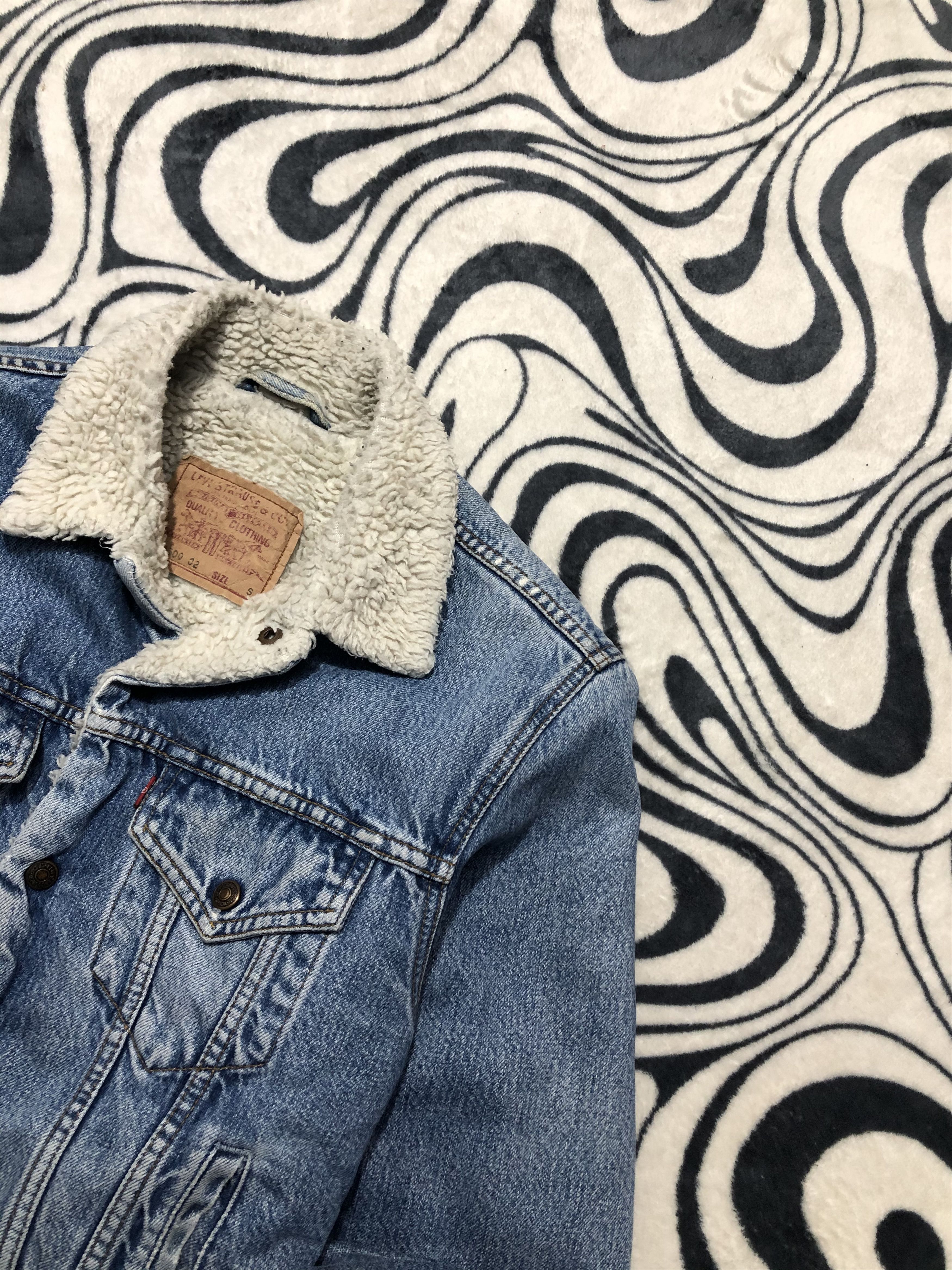 Levi's Levis Vintage Washed Denim Sherpa Jacket Size US S / EU 44-46 / 1 - 2 Thumbnail