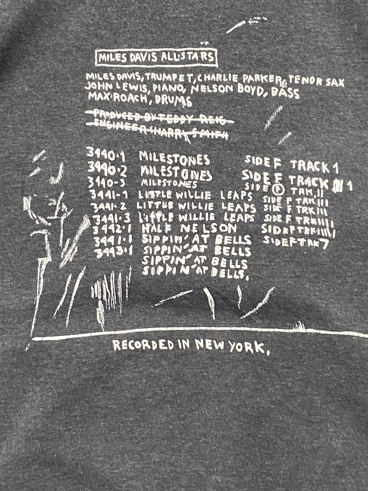 Japanese Brand × Jean-Michel Basquiat × Vintage Vintage 00’s Jean Michel Basquiat Miles Davis Hoodie Size US XL / EU 56 / 4 - 11 Thumbnail