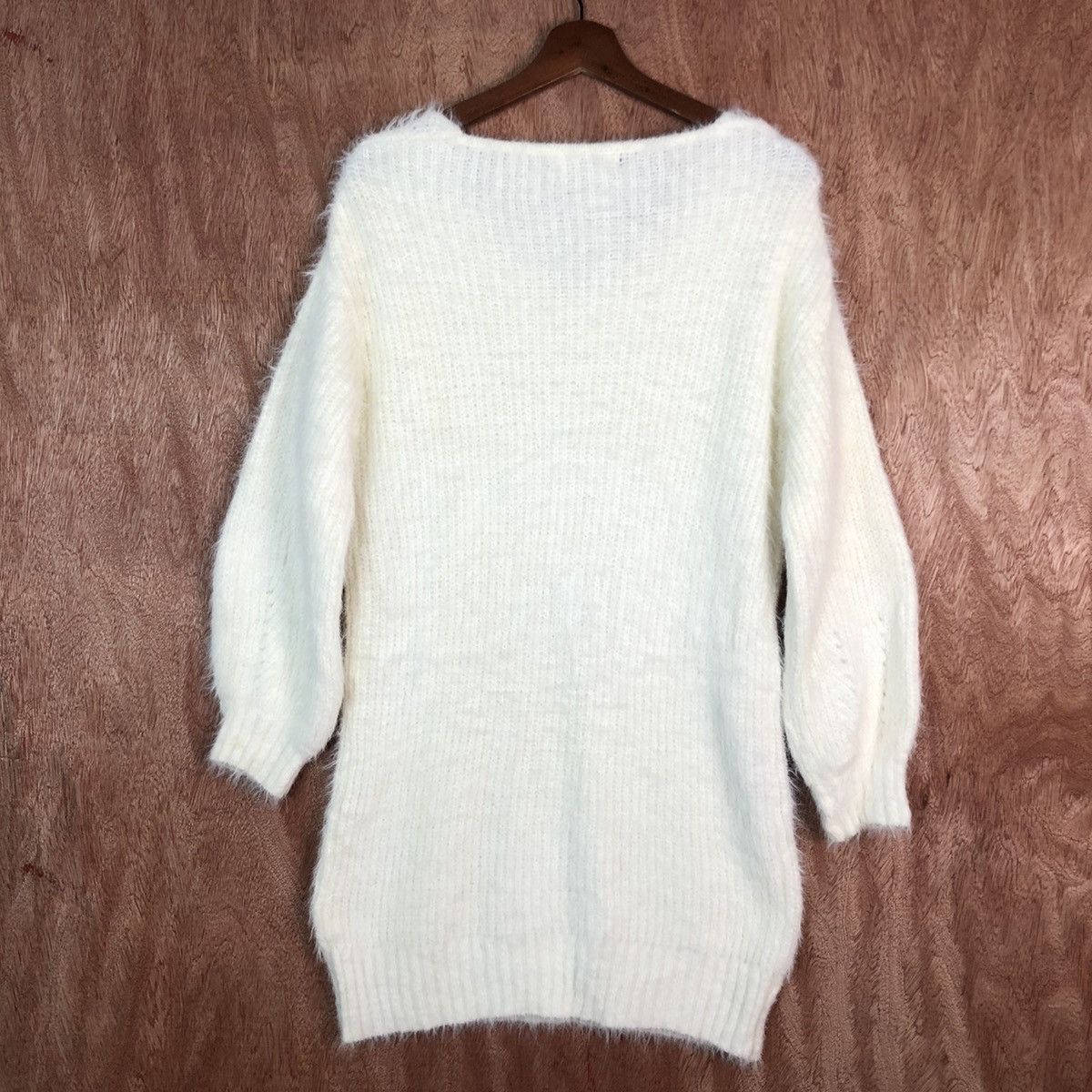 Homespun Knitwear DLL Freesia White Mohair Shag Shaggy Knitwear #c426 Size US L / EU 52-54 / 3 - 9 Thumbnail