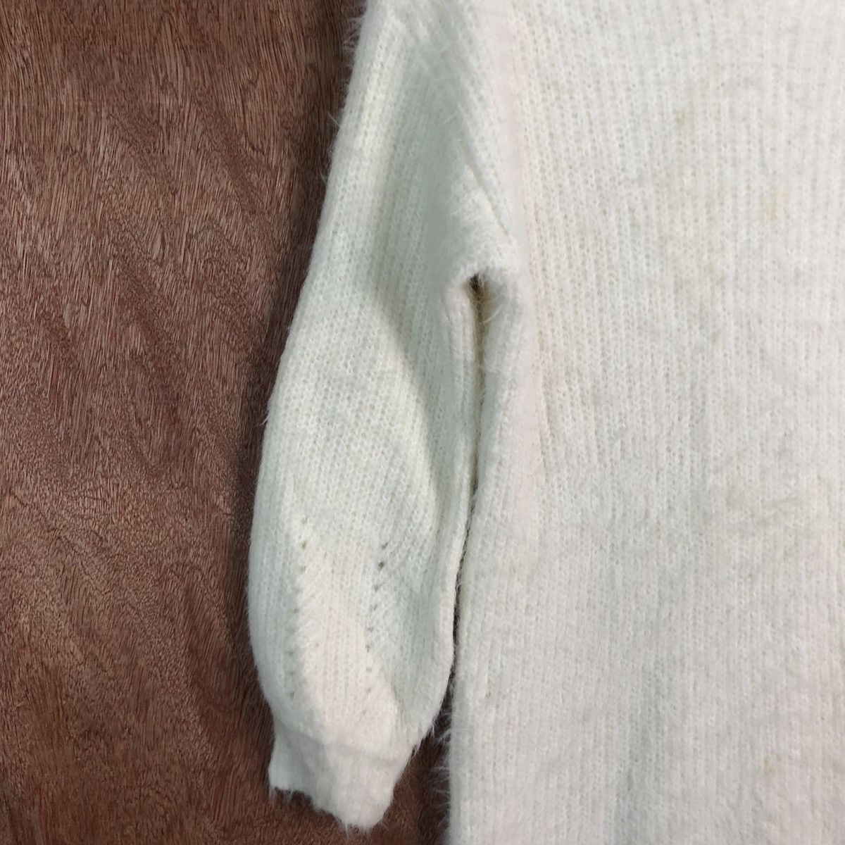 Homespun Knitwear DLL Freesia White Mohair Shag Shaggy Knitwear #c426 Size US L / EU 52-54 / 3 - 7 Thumbnail