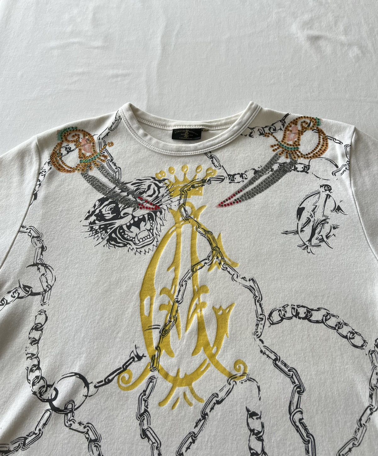 Ed Hardy Ed Hardy Christian Audigier Tigr Streetwear White Tee Size US M / EU 48-50 / 2 - 4 Thumbnail