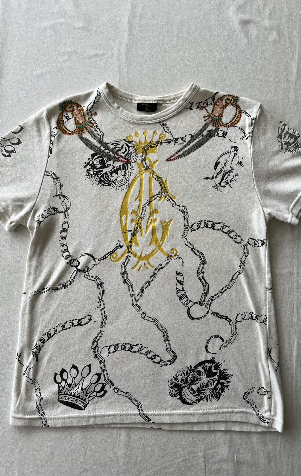 Ed Hardy Ed Hardy Christian Audigier Tigr Streetwear White Tee Size US M / EU 48-50 / 2 - 3 Thumbnail