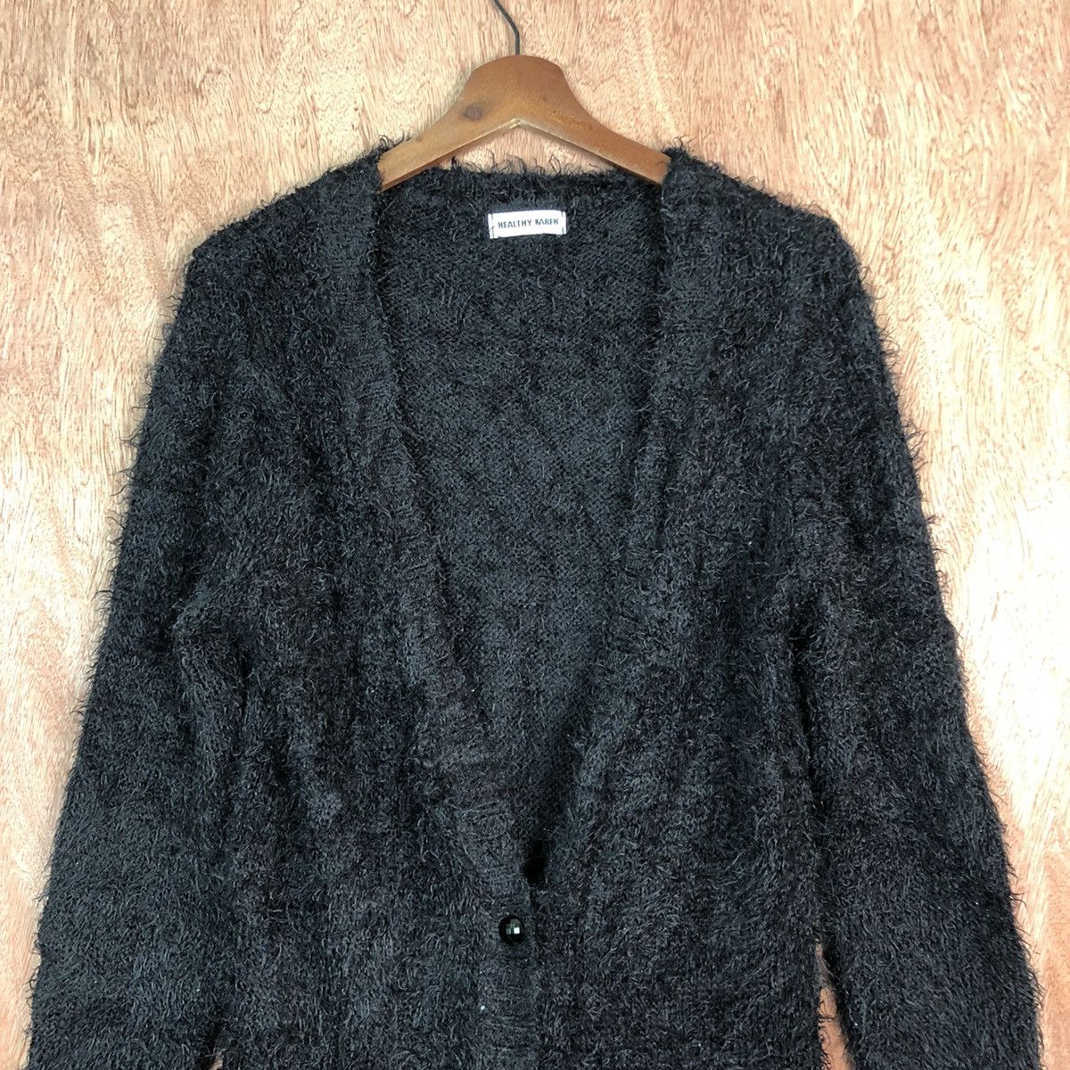 Homespun Knitwear × Japanese Brand Healthy Karen Black Mohair Shag Shaggy cardigan #c340 Size M / US 6-8 / IT 42-44 - 2 Thumbnail