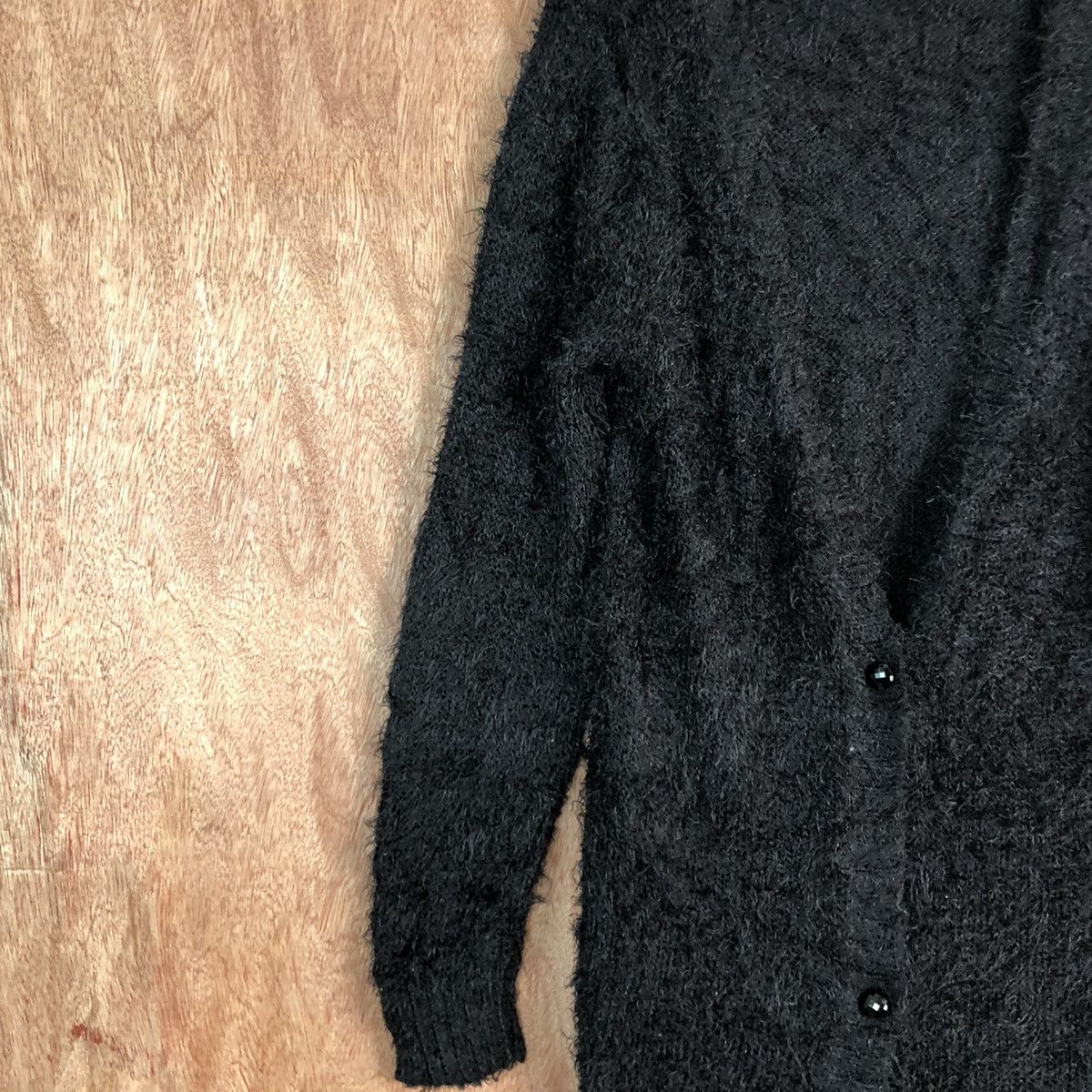 Homespun Knitwear × Japanese Brand Healthy Karen Black Mohair Shag Shaggy cardigan #c340 Size M / US 6-8 / IT 42-44 - 7 Thumbnail