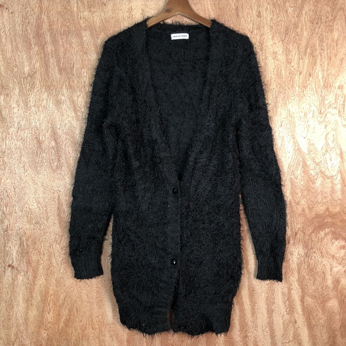 Homespun Knitwear × Japanese Brand Healthy Karen Black Mohair Shag Shaggy cardigan #c340 Size M / US 6-8 / IT 42-44 - 1 Thumbnail
