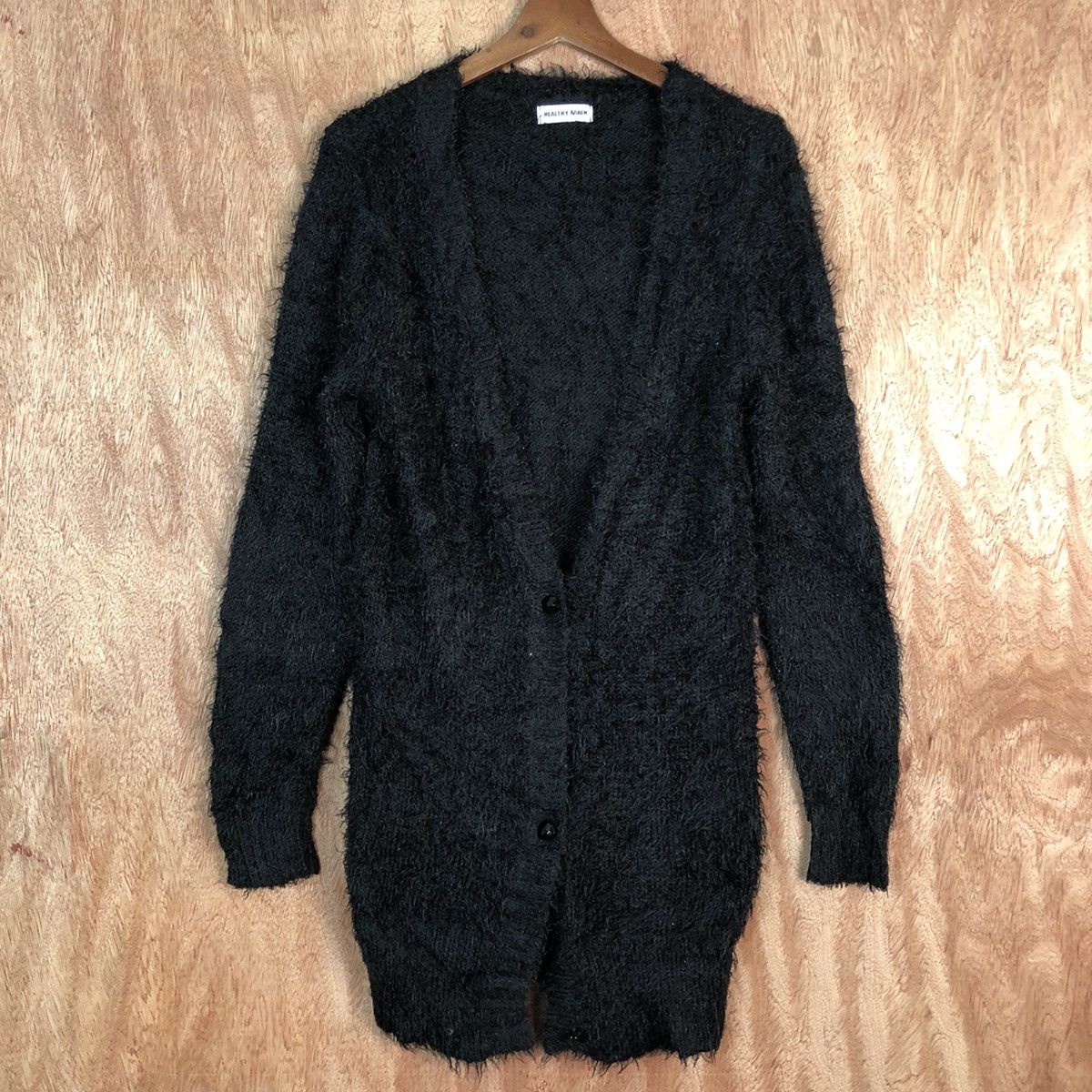 Homespun Knitwear × Japanese Brand Healthy Karen Black Mohair Shag Shaggy cardigan #c340 Size M / US 6-8 / IT 42-44 - 3 Thumbnail