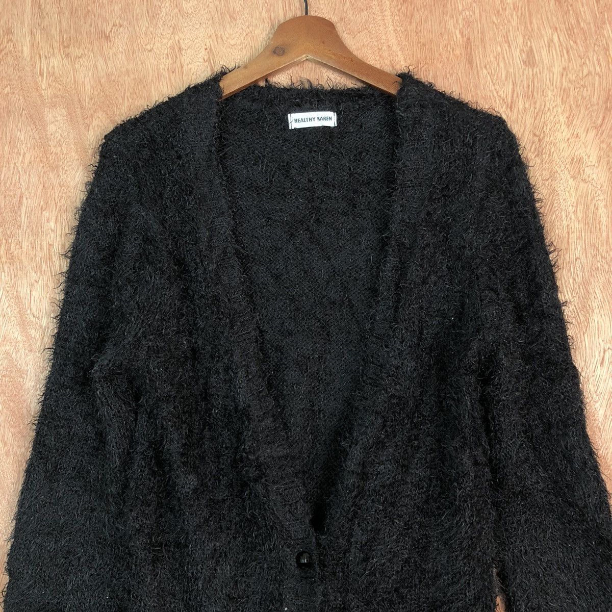 Homespun Knitwear × Japanese Brand Healthy Karen Black Mohair Shag Shaggy cardigan #c340 Size M / US 6-8 / IT 42-44 - 8 Thumbnail