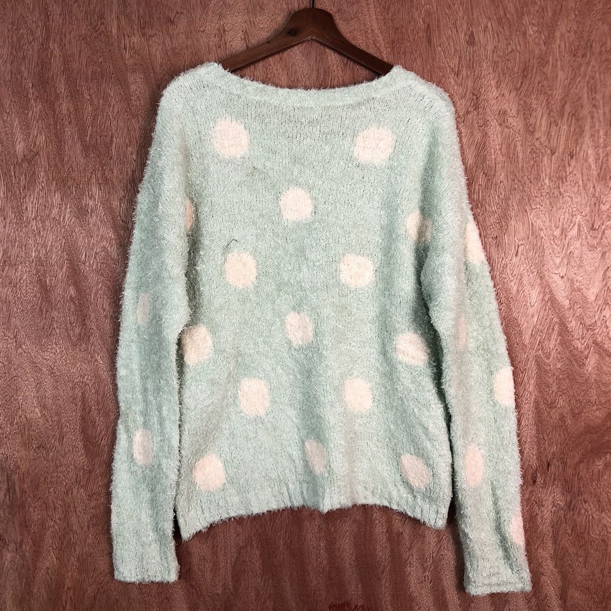 Homespun Knitwear DLL Colza LightGreen Mohair Shag Shaggy Knitwear #C370 Size L / US 10 / IT 46 - 10 Thumbnail
