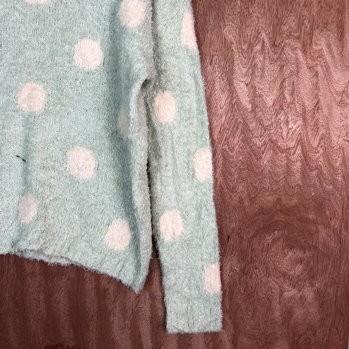 Homespun Knitwear DLL Colza LightGreen Mohair Shag Shaggy Knitwear #C370 Size L / US 10 / IT 46 - 5 Thumbnail