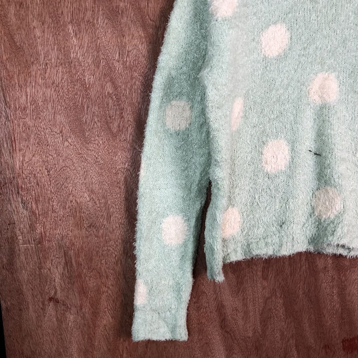 Homespun Knitwear DLL Colza LightGreen Mohair Shag Shaggy Knitwear #C370 Size L / US 10 / IT 46 - 7 Thumbnail
