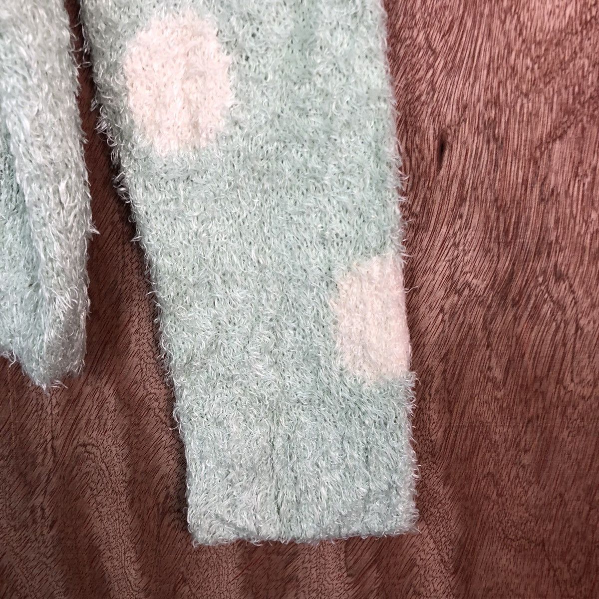 Homespun Knitwear DLL Colza LightGreen Mohair Shag Shaggy Knitwear #C370 Size L / US 10 / IT 46 - 4 Thumbnail