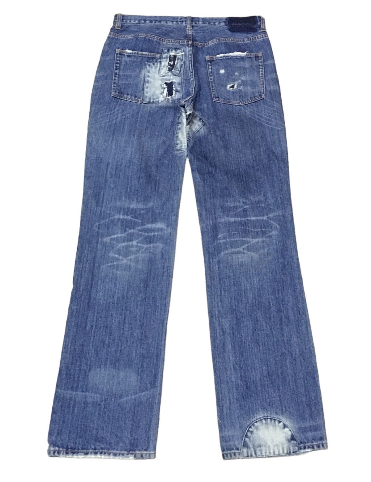 If Six Was Nine × Japanese Brand Rare Design Vintage Brand Zerosail Sashiko Boro Jeans 1990s Size US 33 - 2 Thumbnail