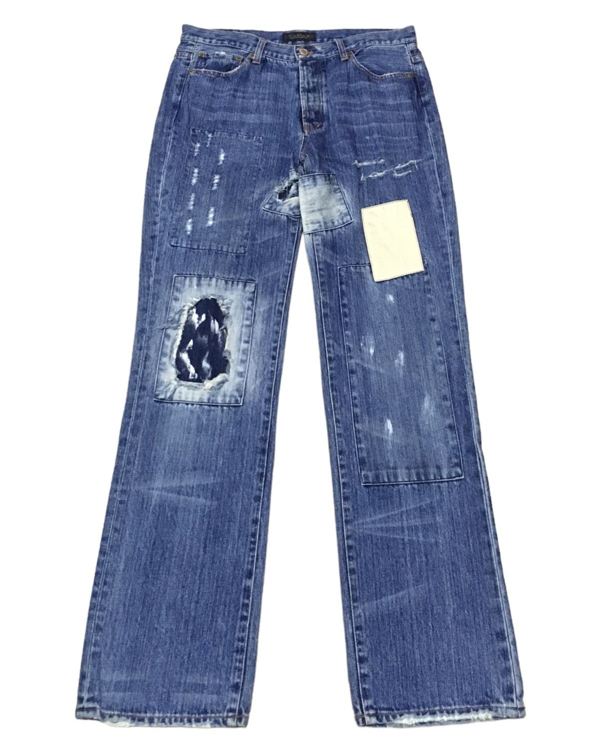 If Six Was Nine × Japanese Brand Rare Design Vintage Brand Zerosail Sashiko Boro Jeans 1990s Size US 33 - 1 Thumbnail