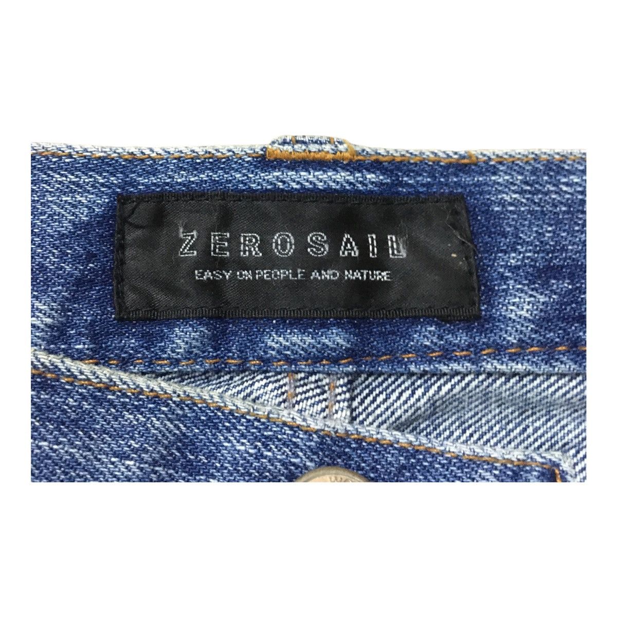 If Six Was Nine × Japanese Brand Rare Design Vintage Brand Zerosail Sashiko Boro Jeans 1990s Size US 33 - 8 Thumbnail