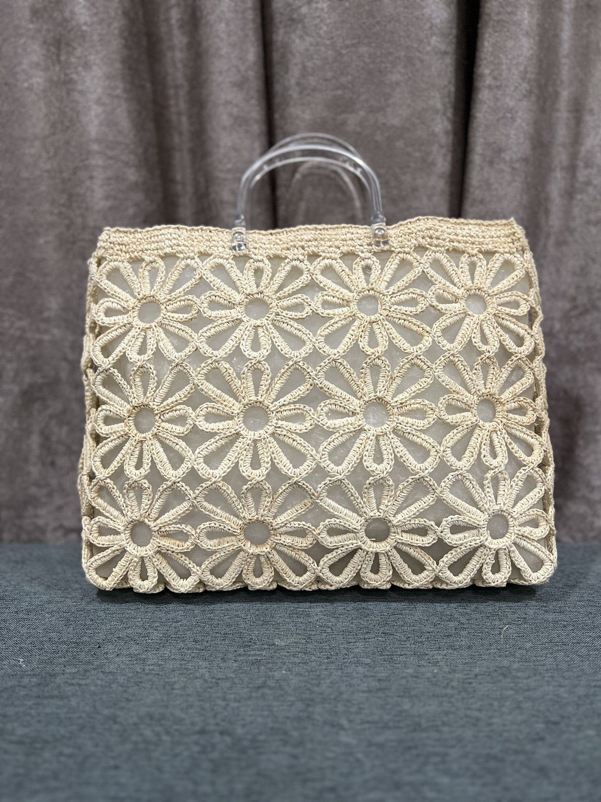Vintage Crochet Top Handle Bag Size ONE SIZE - 5 Thumbnail