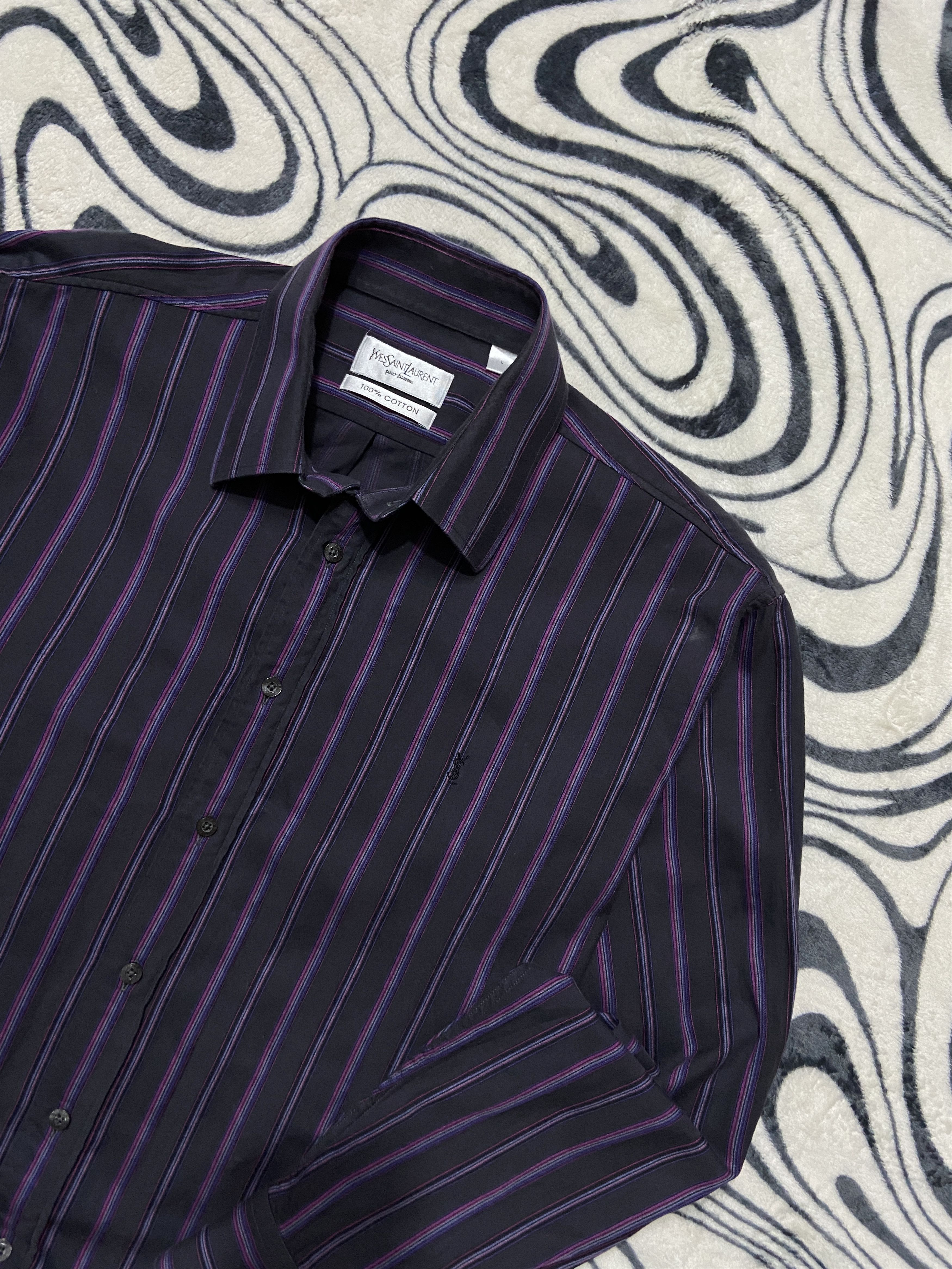 Yves Saint Laurent Yves Saint Laurent YSL Men's Long Sleeve Shirt Size US XL / EU 56 / 4 - 2 Thumbnail