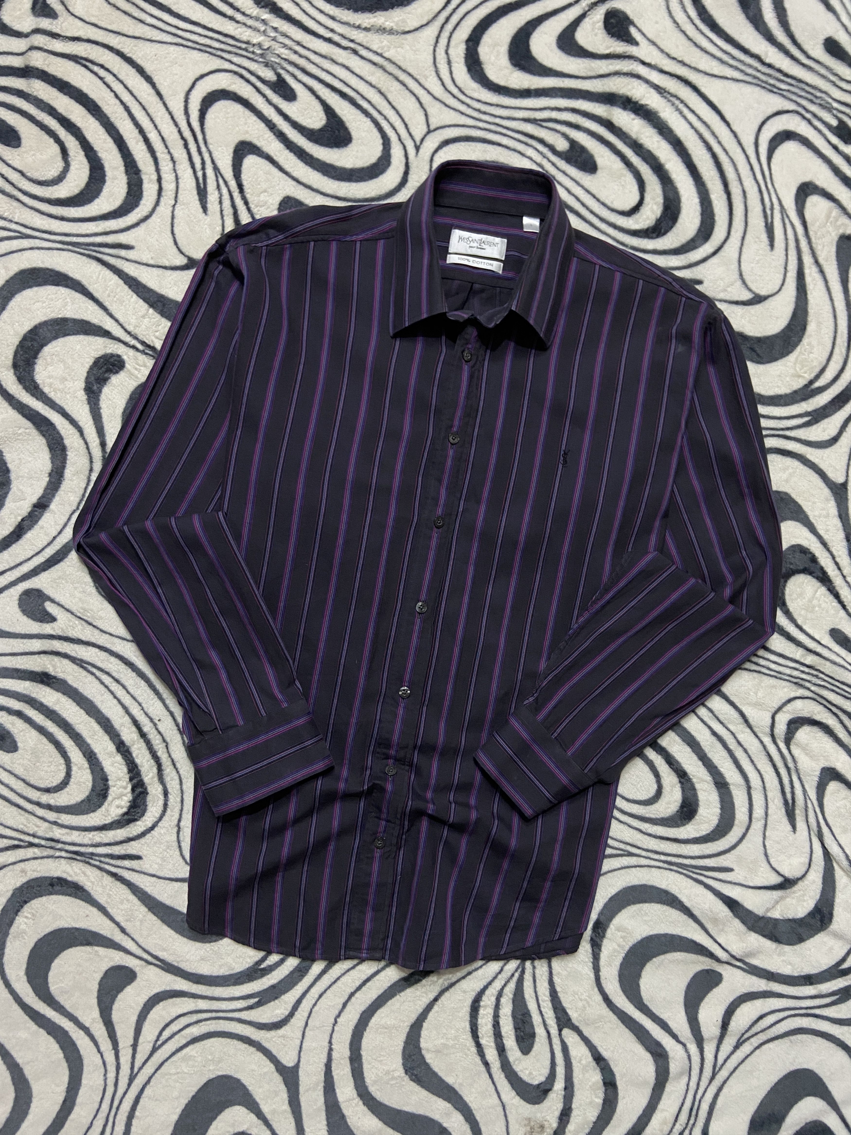 Yves Saint Laurent Yves Saint Laurent YSL Men's Long Sleeve Shirt Size US XL / EU 56 / 4 - 1 Thumbnail