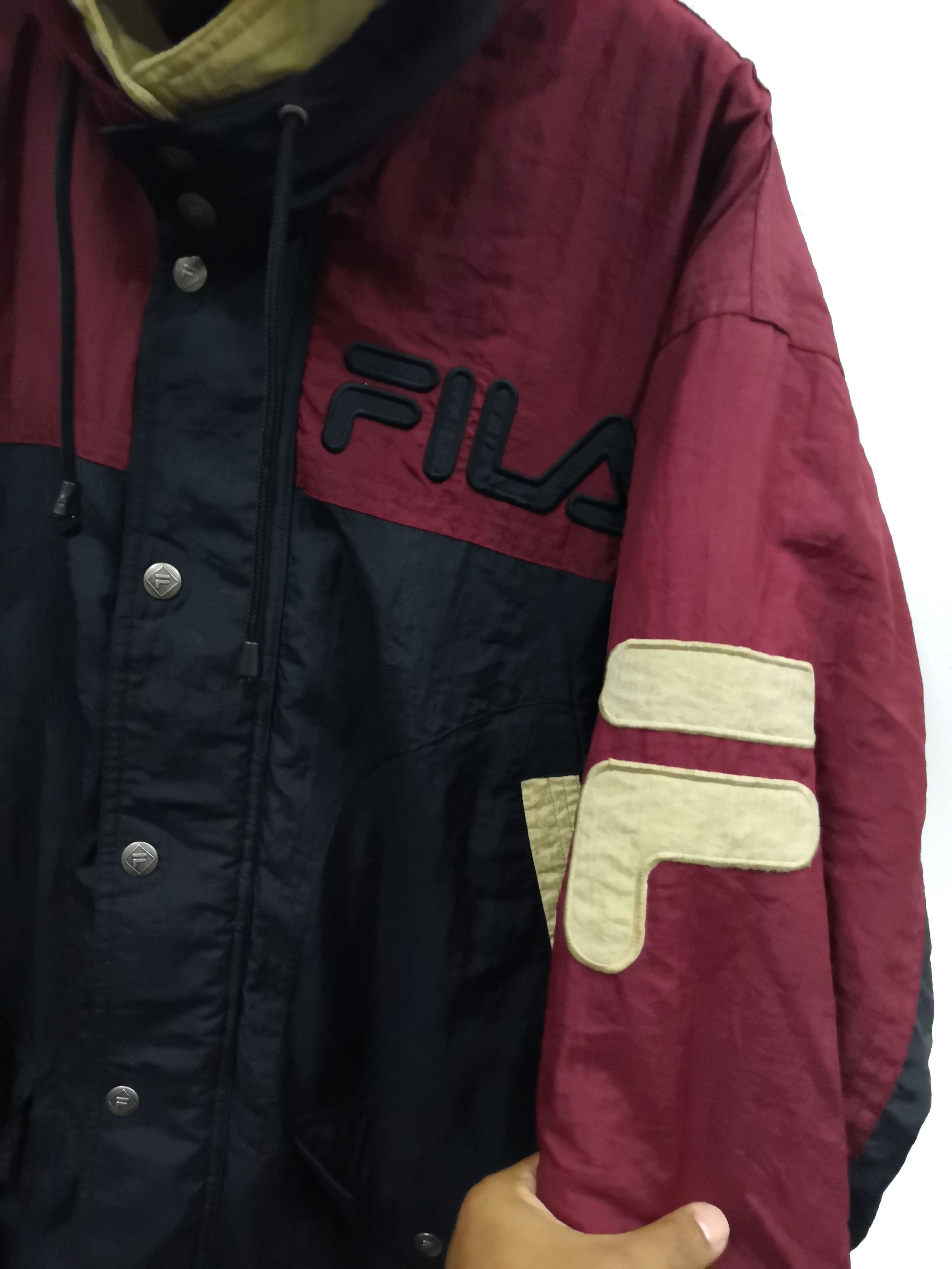 Fila × Vintage Vtg Fila Jacket Big Logo Hoodie Long Jacket Size US M / EU 48-50 / 2 - 6 Thumbnail