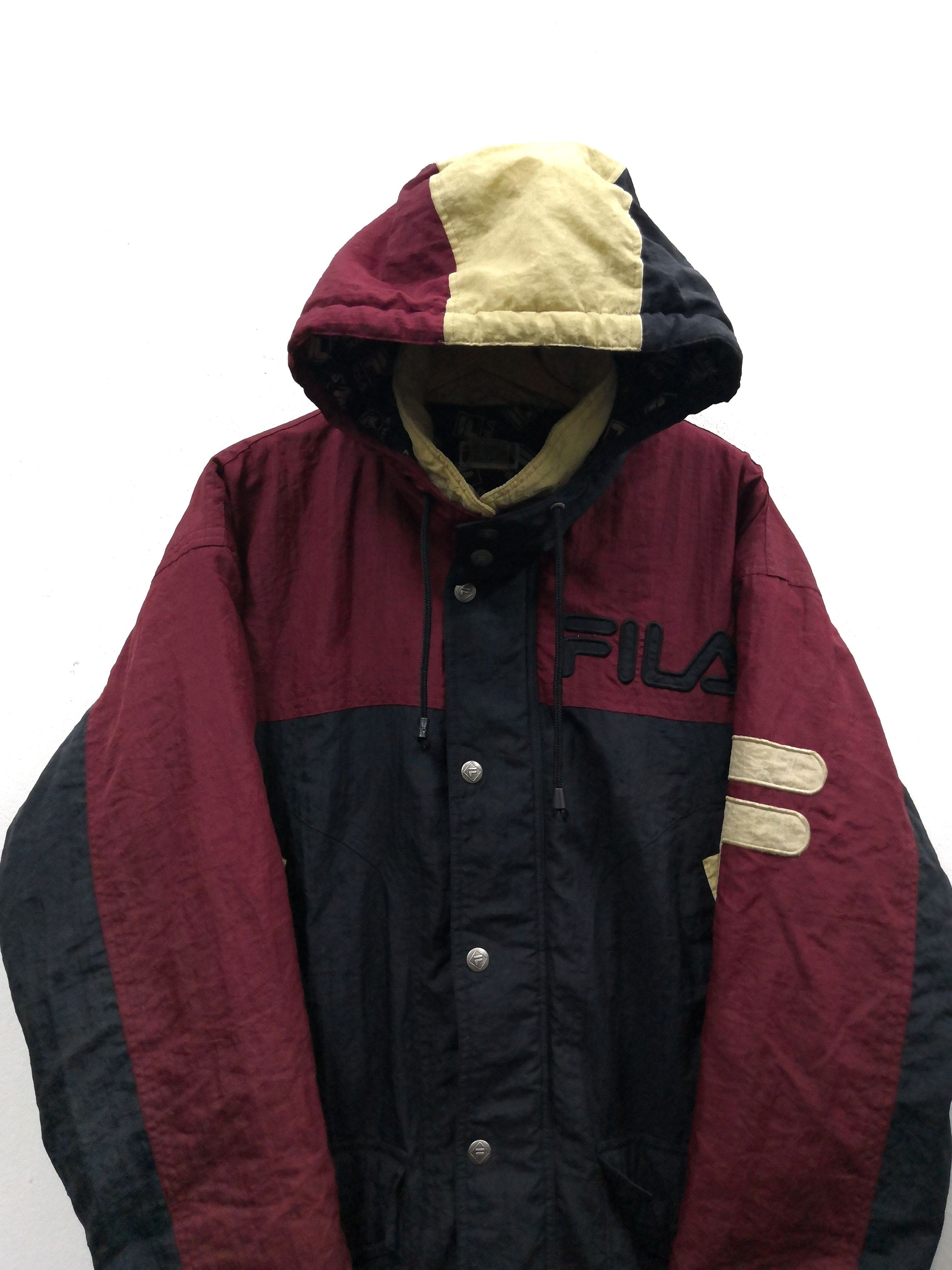 Fila × Vintage Vtg Fila Jacket Big Logo Hoodie Long Jacket Size US M / EU 48-50 / 2 - 2 Thumbnail