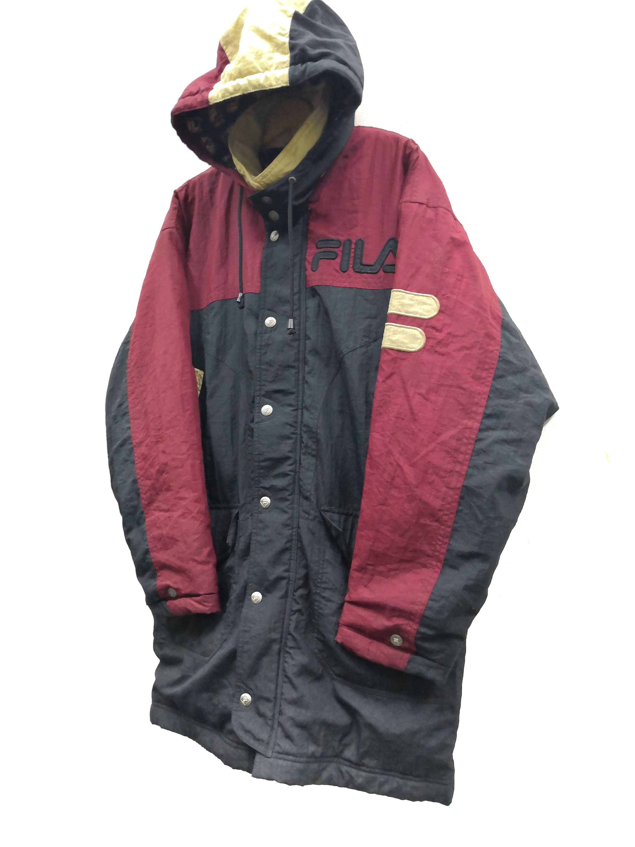 Fila × Vintage Vtg Fila Jacket Big Logo Hoodie Long Jacket Size US M / EU 48-50 / 2 - 3 Thumbnail