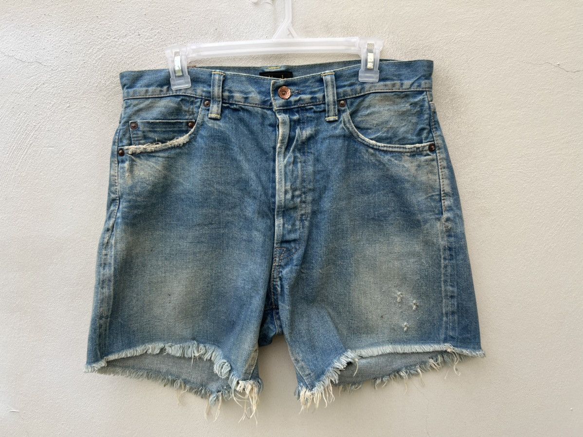 Chimala Chimala Japan Dirty Mud Denim Distressed Selvedge Short Pant Size US 33 - 6 Thumbnail