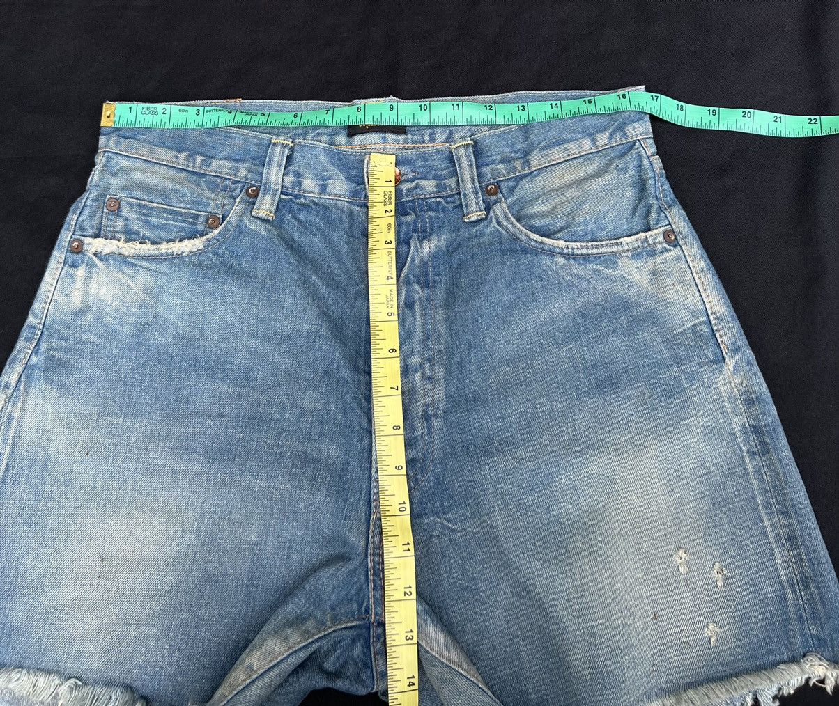 Chimala Chimala Japan Dirty Mud Denim Distressed Selvedge Short Pant Size US 33 - 2 Thumbnail