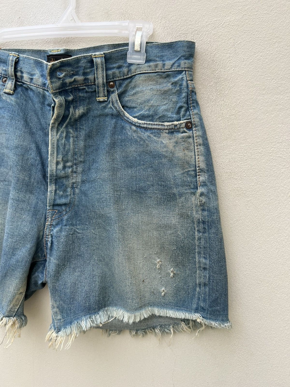 Chimala Chimala Japan Dirty Mud Denim Distressed Selvedge Short Pant Size US 33 - 10 Thumbnail