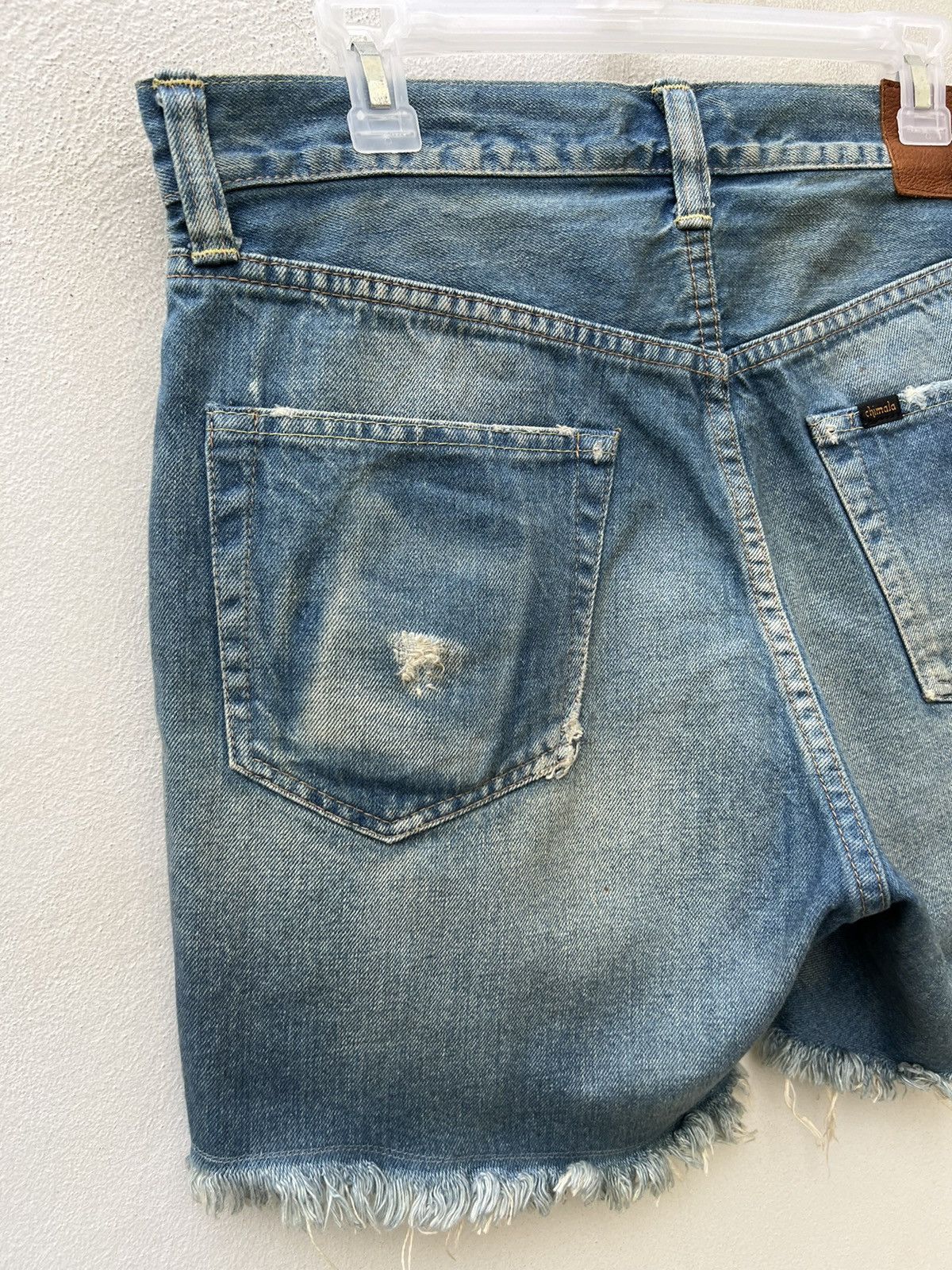 Chimala Chimala Japan Dirty Mud Denim Distressed Selvedge Short Pant Size US 33 - 16 Thumbnail