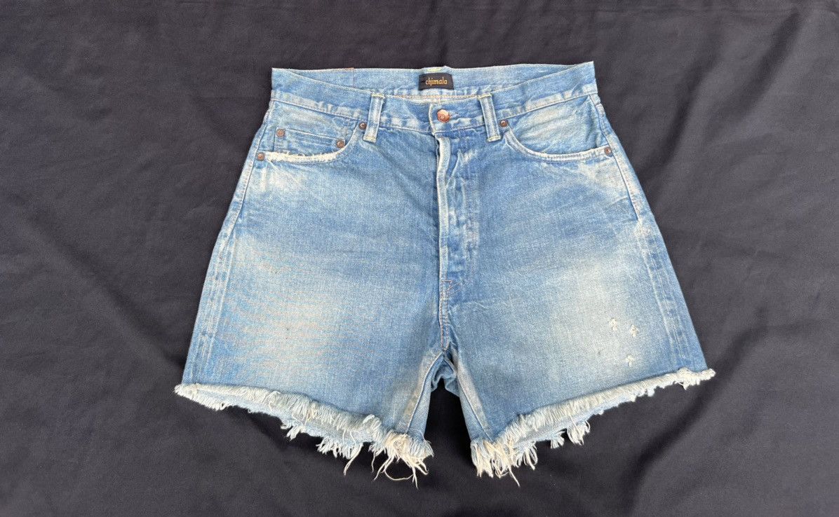 Chimala Chimala Japan Dirty Mud Denim Distressed Selvedge Short Pant Size US 33 - 1 Thumbnail