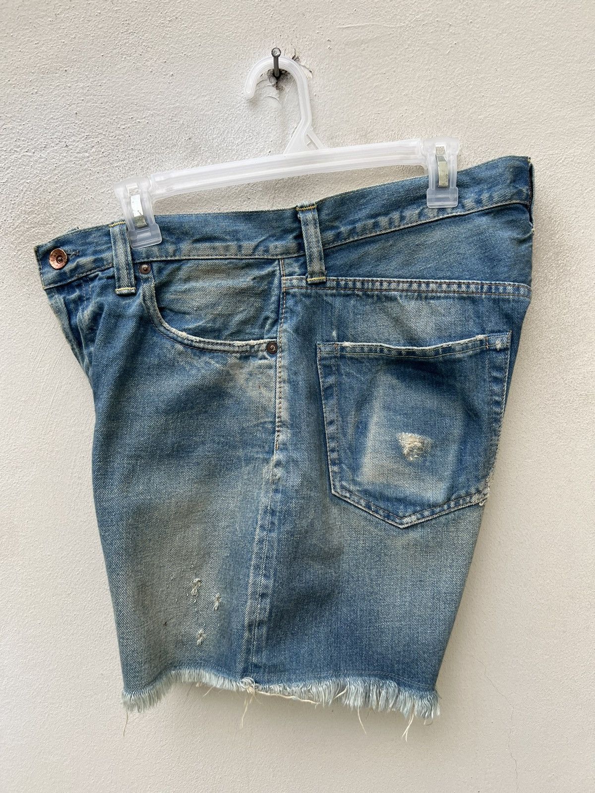 Chimala Chimala Japan Dirty Mud Denim Distressed Selvedge Short Pant Size US 33 - 22 Thumbnail