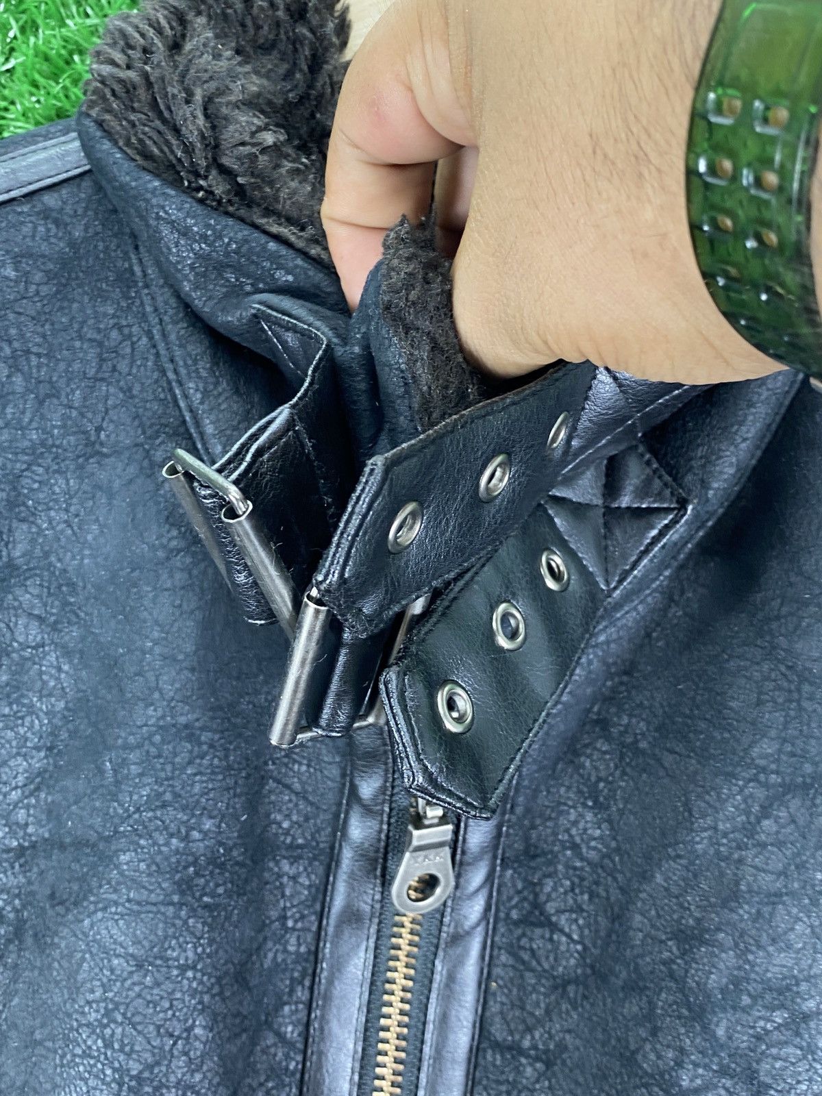 Japanese Brand × Vintage Vintage Yin & Yang Jeans Leather Jacket Sherpa Size US M / EU 48-50 / 2 - 3 Thumbnail