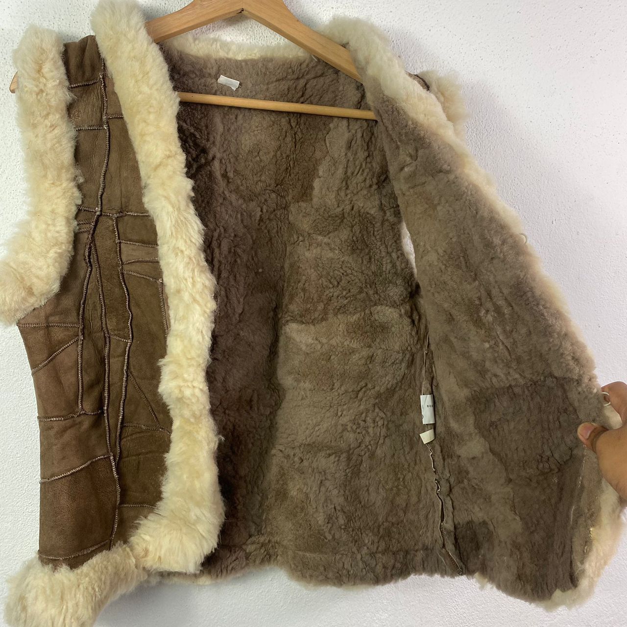 If Six Was Nine × Japanese Brand × Le Grande Bleu (L.G.B.) Patchwork Sheep Leather Shearling Vest Jacket Size XS / US 0-2 / IT 36-38 - 6 Thumbnail