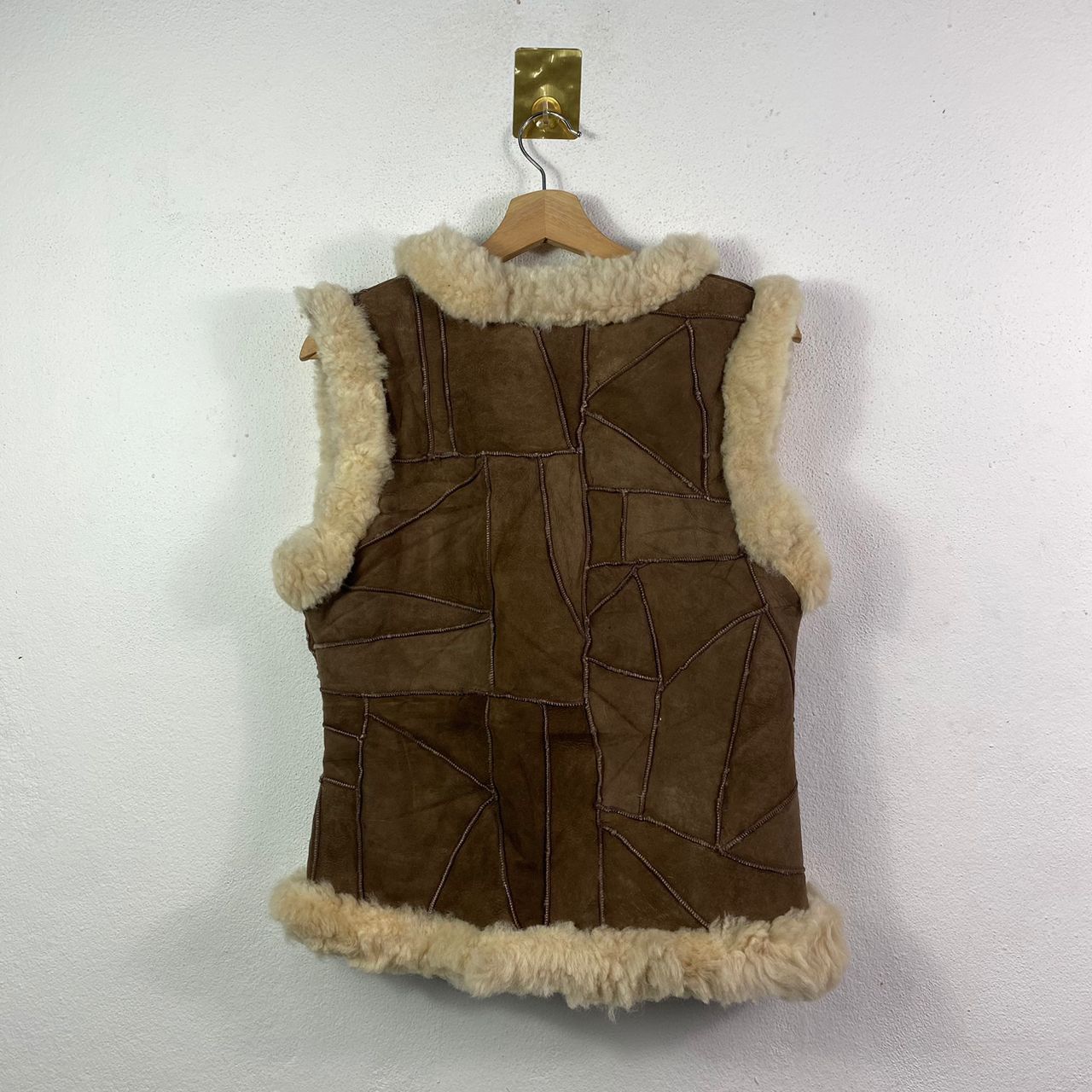If Six Was Nine × Japanese Brand × Le Grande Bleu (L.G.B.) Patchwork Sheep Leather Shearling Vest Jacket Size XS / US 0-2 / IT 36-38 - 2 Thumbnail