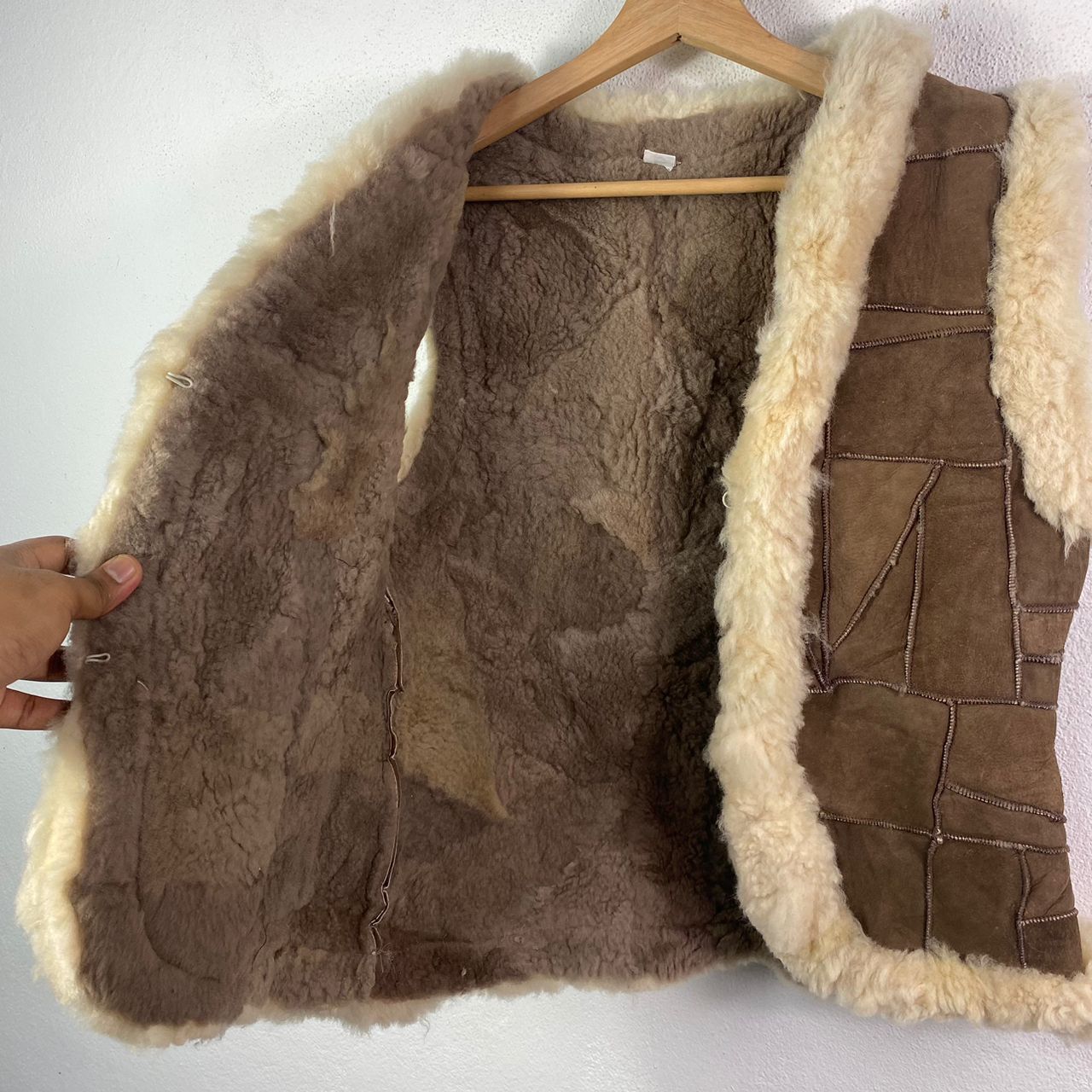 If Six Was Nine × Japanese Brand × Le Grande Bleu (L.G.B.) Patchwork Sheep Leather Shearling Vest Jacket Size XS / US 0-2 / IT 36-38 - 5 Thumbnail