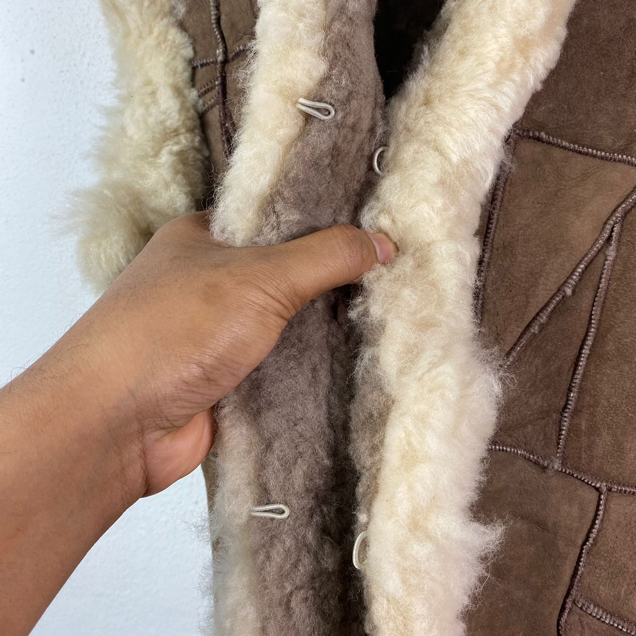 If Six Was Nine × Japanese Brand × Le Grande Bleu (L.G.B.) Patchwork Sheep Leather Shearling Vest Jacket Size XS / US 0-2 / IT 36-38 - 3 Thumbnail