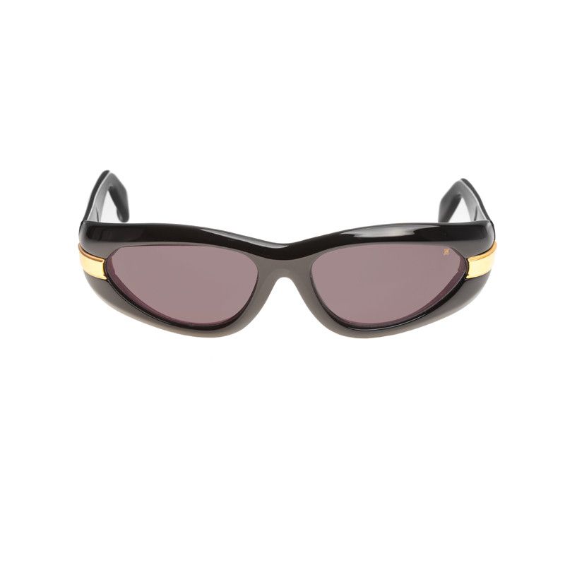Laura Biagiotti Laura Biagiotti 90's Black & Gold Oval Sunglasses Size ONE SIZE - 2 Thumbnail