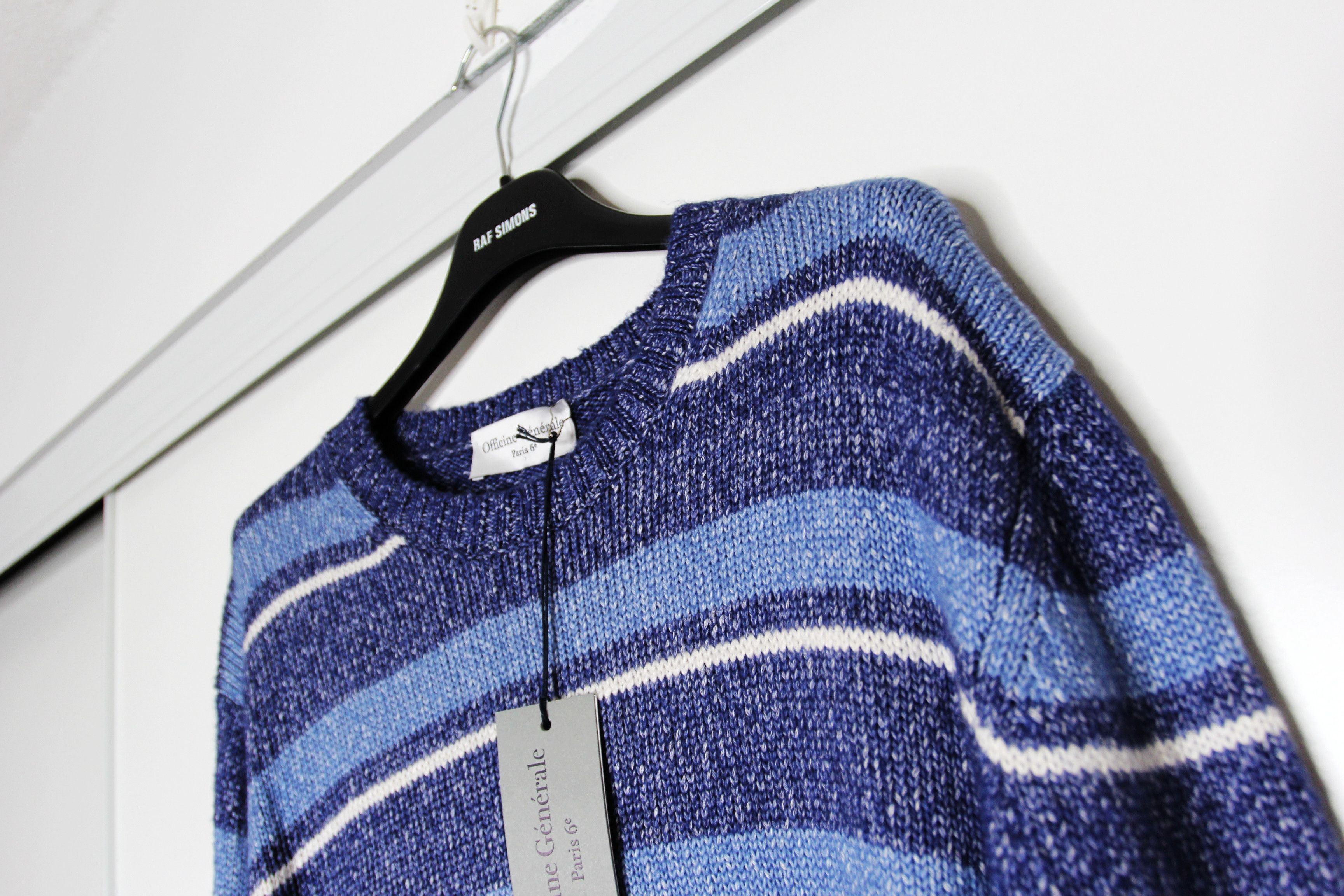 BNWT SS22 OFFICINE GENERALE MARCO HTR STRIPED SWEATER L