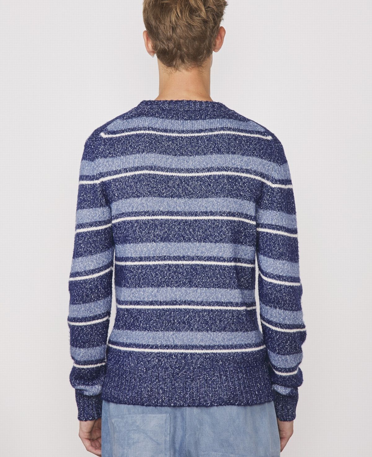 BNWT SS22 OFFICINE GENERALE MARCO HTR STRIPED SWEATER L