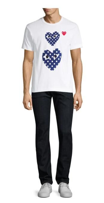 Comme des Garcons PLAY BNWT AW20 COMME DES GARCONS PLAY POLKA DOT 2HEART TSHIRT S Size US S / EU 44-46 / 1 - 14 Thumbnail