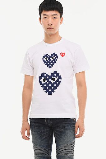 Comme des Garcons PLAY BNWT AW20 COMME DES GARCONS PLAY POLKA DOT 2HEART TSHIRT S Size US S / EU 44-46 / 1 - 18 Thumbnail