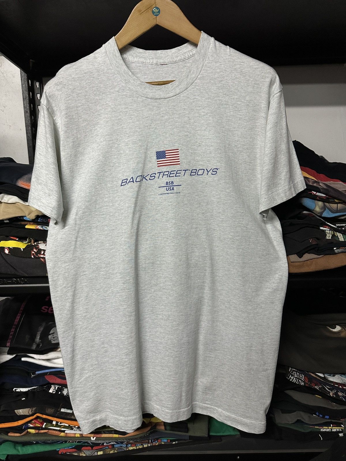 Band Tees × Vintage Vintage 90s Backstreet Boys Canter Flag Logo Tee Size US L / EU 52-54 / 3 - 2 Thumbnail