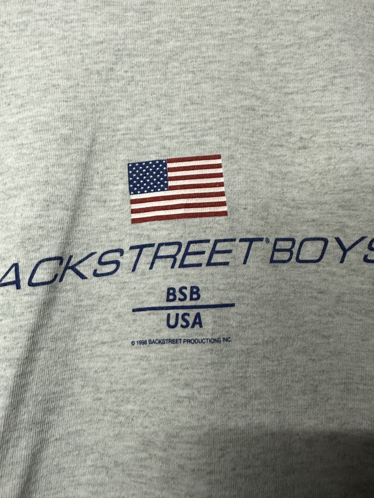 Band Tees × Vintage Vintage 90s Backstreet Boys Canter Flag Logo Tee Size US L / EU 52-54 / 3 - 3 Thumbnail