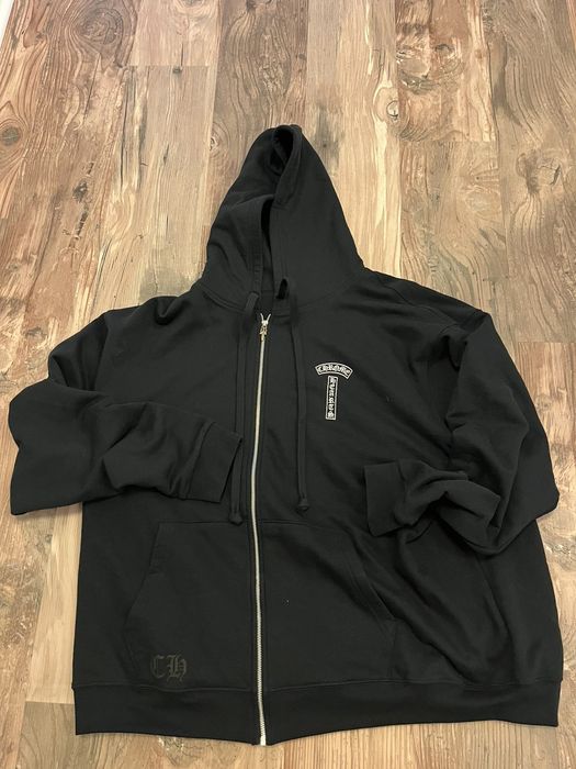 Chrome Hearts Chrome Hearts Shoulder Logo Black Zip Up Hoodie | Grailed