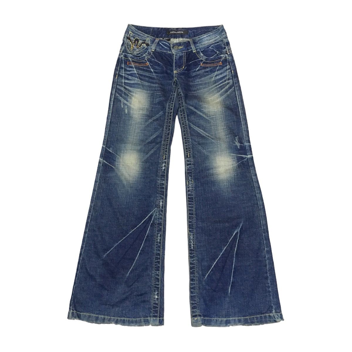 If Six Was Nine × Japanese Brand Very Rare Design Vintage Brand Studio RP Flared Jeans 1990s Size US 27 - 1 Thumbnail